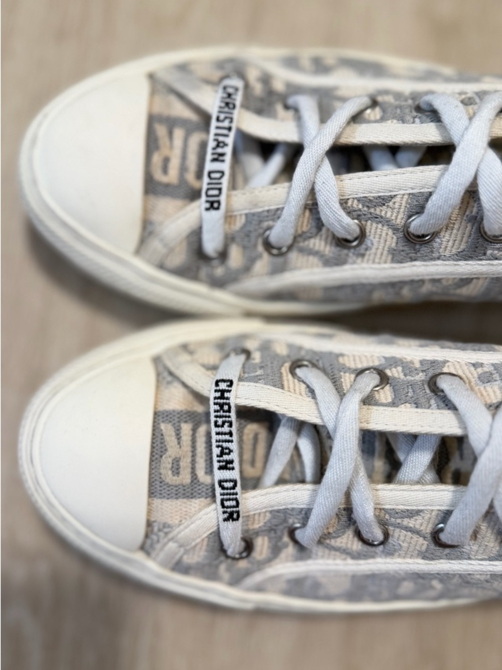 Stone Gray Dior Oblique Embroidered Cotton - Picture 2 of 8